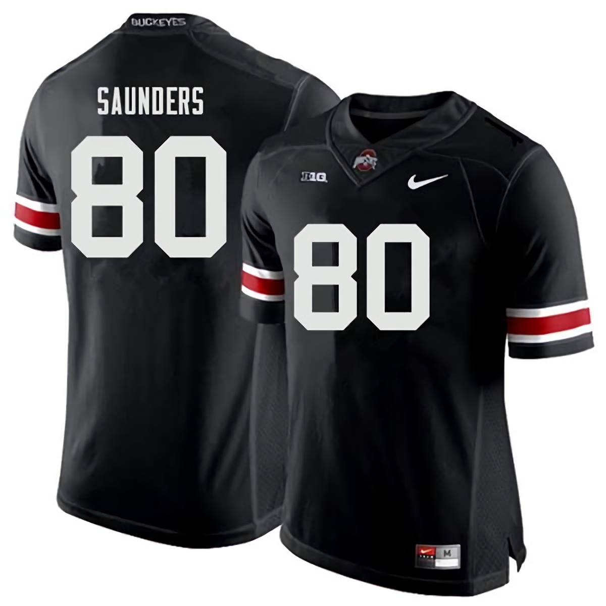 C.J. Saunders Ohio State Buckeyes Men's NCAA #80 Nike Black College Stitched Football Jersey YYW4256BA